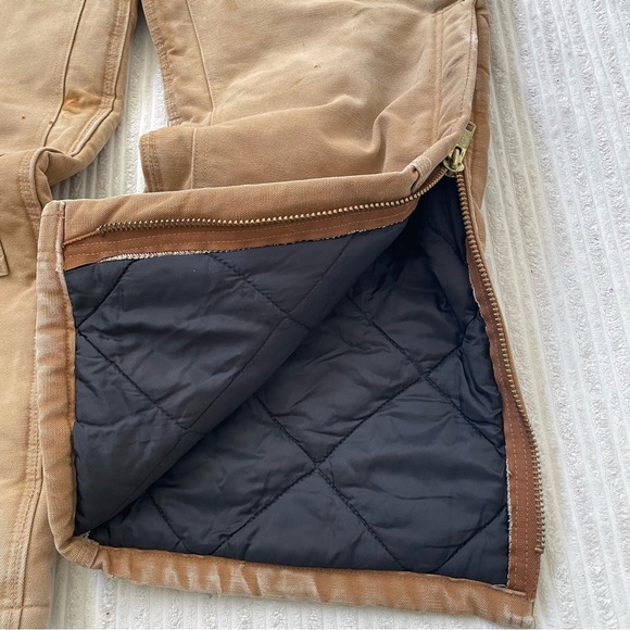 Carharrt R03 Brown Insulated Duck Canvas Work Bib Overalls | 38x30 - Picture 5 of 9